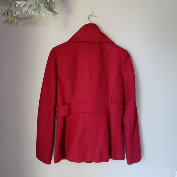 Esprit | Red Wool Double Breasted Peacoat Size S Small - Picture 12 of 13